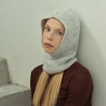 thumbnail image 4 of Cagoule pour Femmes, Classique Décontractée Tricotée Couleur Unie Côtelée à Capuche, Cagoule pour Femmes, 4 of 6
