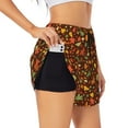 thumbnail image 2 of Disketp Autumn Leaves Print Women's Shorts Workout Shorts for Athletic Gym Running Shorts with Phone Pockets Medium, 2 of 8