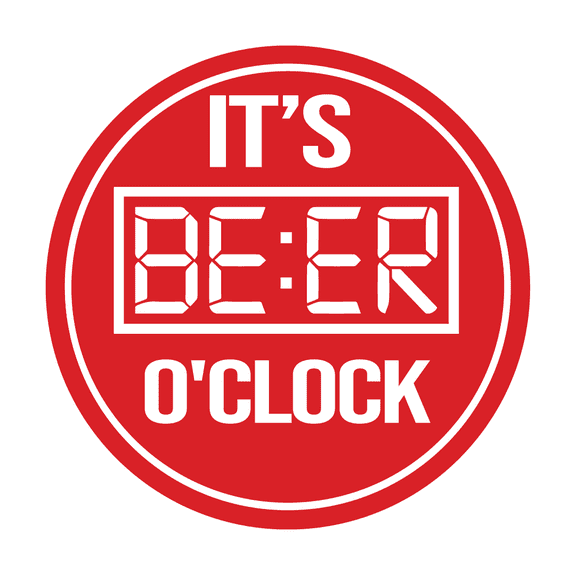 Signs ByLITA Circle It’s Beer O'Clock Sign (Red) - Large