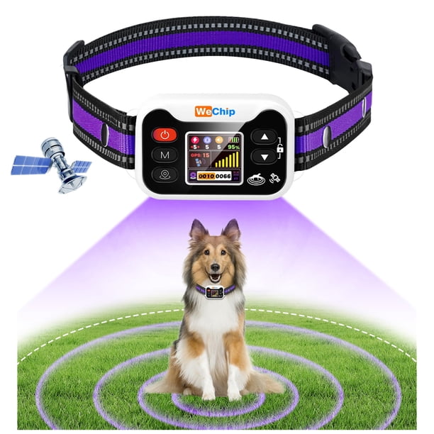 Collar inalámbrico GPS para perro con cerca electrónica WeChip, alcance de 0.02 a 2 km