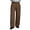 Coffee, variant on Mens Wide Leg Fleece Lined Dress Pants Old Money Baggy Elastic Waist Relaxed Trousers