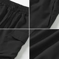 thumbnail image 5 of CCRFTGI Cargo Shorts for men Drawstring Stretch Elastic Waist Casual Work Short with Pockets Black 2XL, 5 of 6