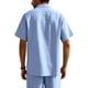 thumbnail image 5 of pstuiky Camisas de vestir de manga corta para hombre, Camisa de verano elástica informal holgada con media cremallera y solapa de manga corta para hombre camisas casuales para hombre xxl, 5 of 9