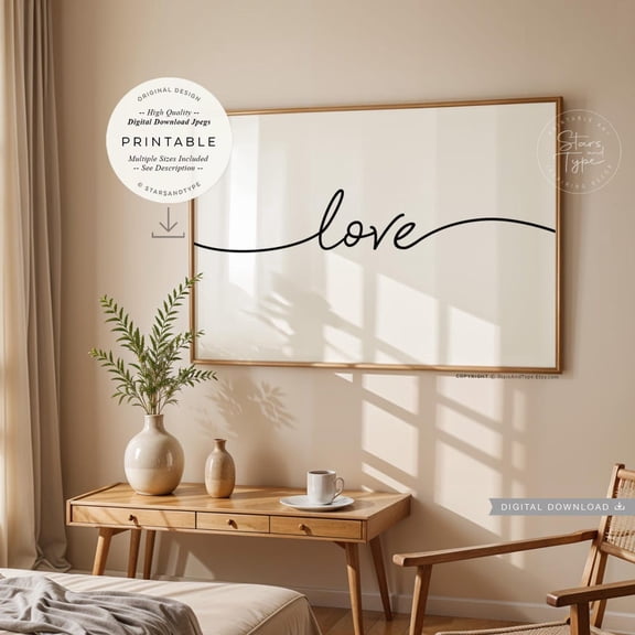 Love Print Wall Art Single Word Above Bed Bedroom Decor Print Home Decor Office Wall Art