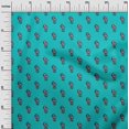 thumbnail image 2 of oneOone Tissu Polyester Lycra Bleu Turquoise Feuilles & Floral Tissu Imprimé au Mètre 56 Pouces de Large, 2 of 4