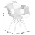 thumbnail image 7 of Mid-Century Modern Style Fabric Lined Armchair with Beech Wooden Legs, 7 of 7