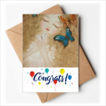 thumbnail image 1 of Dress Pretty Girl Chinese Painting Wedding Cards Congratulations Greeting Envelopes, 1 of 3