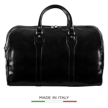 Alberto Bellucci Italian Leather Amato Carry-on Traveler Duffel Bag in (Best Carry On Duffel)