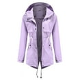 thumbnail image 4 of Vedolay Tops Womens Cropped Casual Jacket Button Down Long Sleeve Fitted Casual Coat,Purple XL, 4 of 5