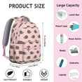 thumbnail image 6 of Pink Hedgehog Pattern Backpack for School,Cute School Bag,Schoolbag with Adjustable Shoulder Straps & Padded Back,15.3"x11"x7.1"., 6 of 6