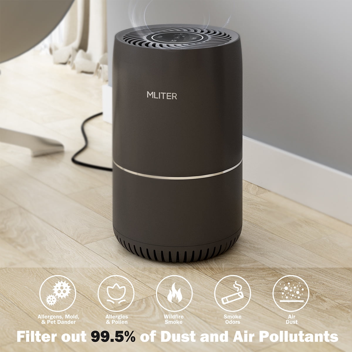 Mliter Air Purifier With True Hepa Filter Mini Odor Allergies