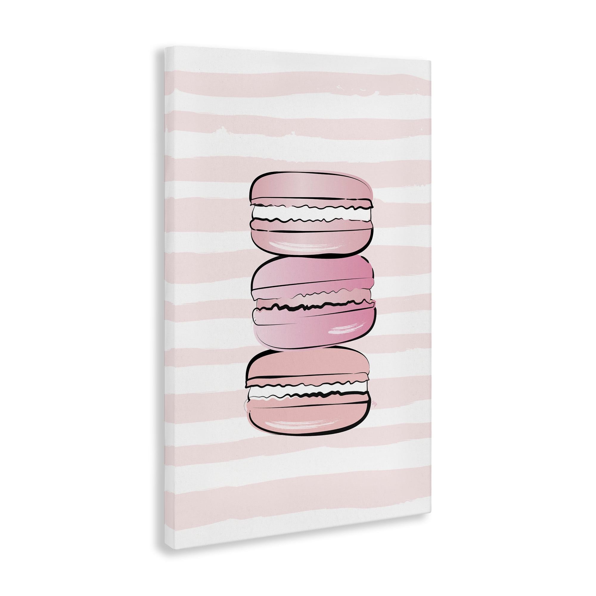 Stupell Industries Blush Pink Macarons Food & Beverage Painting Gallery Wrapped Canvas Art Print Wall Art, 30 x 45