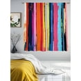 thumbnail image 4 of Colorful Striped Semi Sheer Curtains 63 Inch Length 2 Panels Set, Modern Rainbow Abstract Graffiti Art Sheer Kitchen Curtain Privacy Voile Window Curtain for Living Room Bedroom Rod Pocket Drapes, 4 of 7