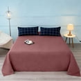 thumbnail image 5 of Twin Size Bed Sheet Set | 120x230cm Solid Color Washed Cotton Bedding | Soft Breathable Minimalist Bed Linens for Bedroom, Guest Room & Dorm, 5 of 6