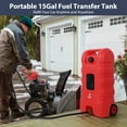 thumbnail image 5 of JoanKaren 15 Gallon Portable Gas Fuel Tank,Container Caddy Tank with Siphon Pump,10ft Hose,6in Wheels & Lockable Lid,Gasoline Can for Boats,Cars, Motorcycle,Red, 5 of 8