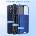 thumbnail image 5 of ELEHOLD Armor Case for Samsung Galaxy A15 Flip Open Back Wallet Hidden Card Slot Rugged Shockproof Hybrid Hard PC Shell Anti-Scratch Case for Samsung Galaxy A15,Blue, 5 of 6
