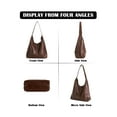 thumbnail image 5 of LAVA Hobo Bag Purses for Women, Soft Shoulder Bag Vegan Leather Tote Slouchy Handbag with Pouch (Coffee), 5 of 7