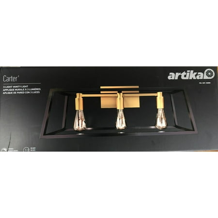 

Artika Carter 3-Light Vanity Light with Bulbs Steel Painted Black & Gold Finish