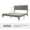 thumbnail image 5 of Sifurni King Bed Frame Upholstered Platform Bed with Adjustable Headboard, No Box Spring Needed, Light Gray, 5 of 9