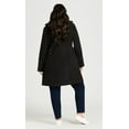 thumbnail image 2 of Avenue Women's Plus Size Faux Wool Hooded Zip Plain Coat, 2 of 5