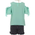 thumbnail image 2 of Big Girl Cold Shoulder Blouse Top Ruffle 2 Pieces Short Set Girls Clothing Mint 12, 2 of 4