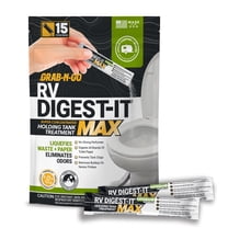 Unique RV Digest-It Max RV Toilet Treatment Stick Packs, 15 Count Grab-and-Go RV Tank Treatment, No-Mess, Pre-measured, Liquefies Waste and Paper, Odor Eliminator