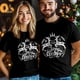 thumbnail image 4 of Camisetas gráficas informales de manga corta con silueta de alce de Feliz Navidad para hombre, 4 of 8