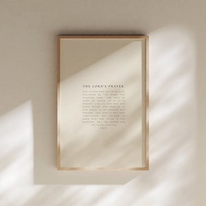 Kiloa The Lord's Prayer poster, Printed & Shipped, Minimal Bible verse prints , Christian Home Decor, Typography Scripture Poster, Faith Poster, 12x18 UNFRAMED
