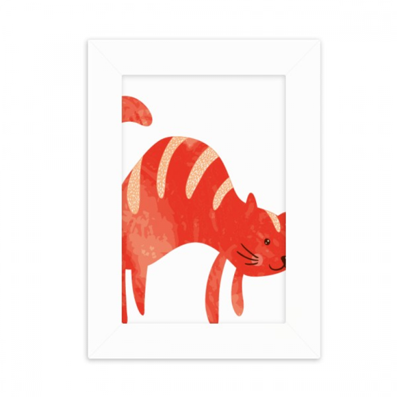 Red Sling Fat Cat Animal Watercolor Desktop Photo Frame Picture Display Decoration Art Painting