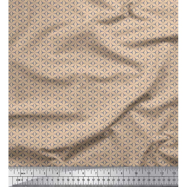Soimoi Cotton Jersey Fabric Geometric Small Print Fabric by The Yard 58 Inch Wide