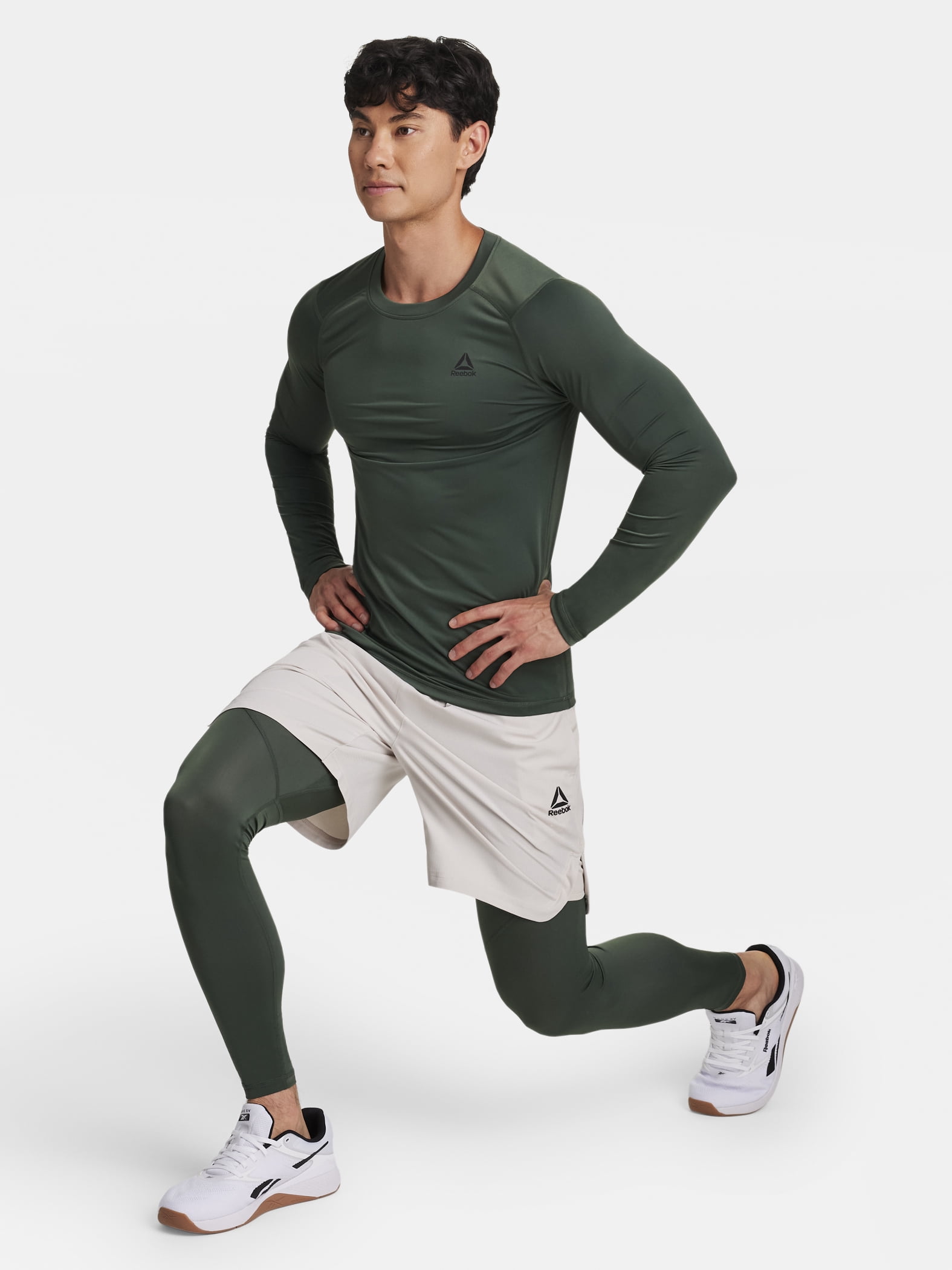 Reebok Men's and Big Men's Kinetic Compression Long Sleeve Top, Sizes XS-5XL