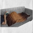 thumbnail image 6 of Checkered Soft Flannel Fleece Blanket, Grid Pattern with Vignette Effect Squares Abstract Mosaic Composition, Cozy Plush for Indoor and Outdoor Use, 50" x 60", Dark Brown and Orange, by Ambesonne, 6 of 6