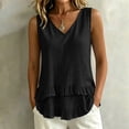 thumbnail image 2 of jjayotai Tank Tops for Women Casual V Neck Ruffle Hem Babydoll Tanks Sleeveless Flowy Peplum Tops, 2 of 5