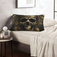 thumbnail image 6 of Honeii Vintage Gold Leaf Skull Decorative Throw Pillow Case - Elevate Your Couch, Sofa, or Bed with Stylish Home Decor, Perfect Gift Idea-16"x24", 6 of 6