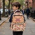 thumbnail image 4 of HUIACONG Cute Capybara Print School Backpack for Teens Age 7-19 Large Capacity Multi Pockets Bookbag Water Resistant Adjustable Padded Straps Lightweight Backpack for School Camping Trip, 4 of 7