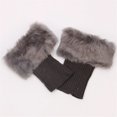thumbnail image 5 of Fashion Women Winter Ankle Leg Warmers Crochet Knitted Fur Trim Boot Socks Toppers Cuffs Women Leg Warmers Ladies Socks, 5 of 5