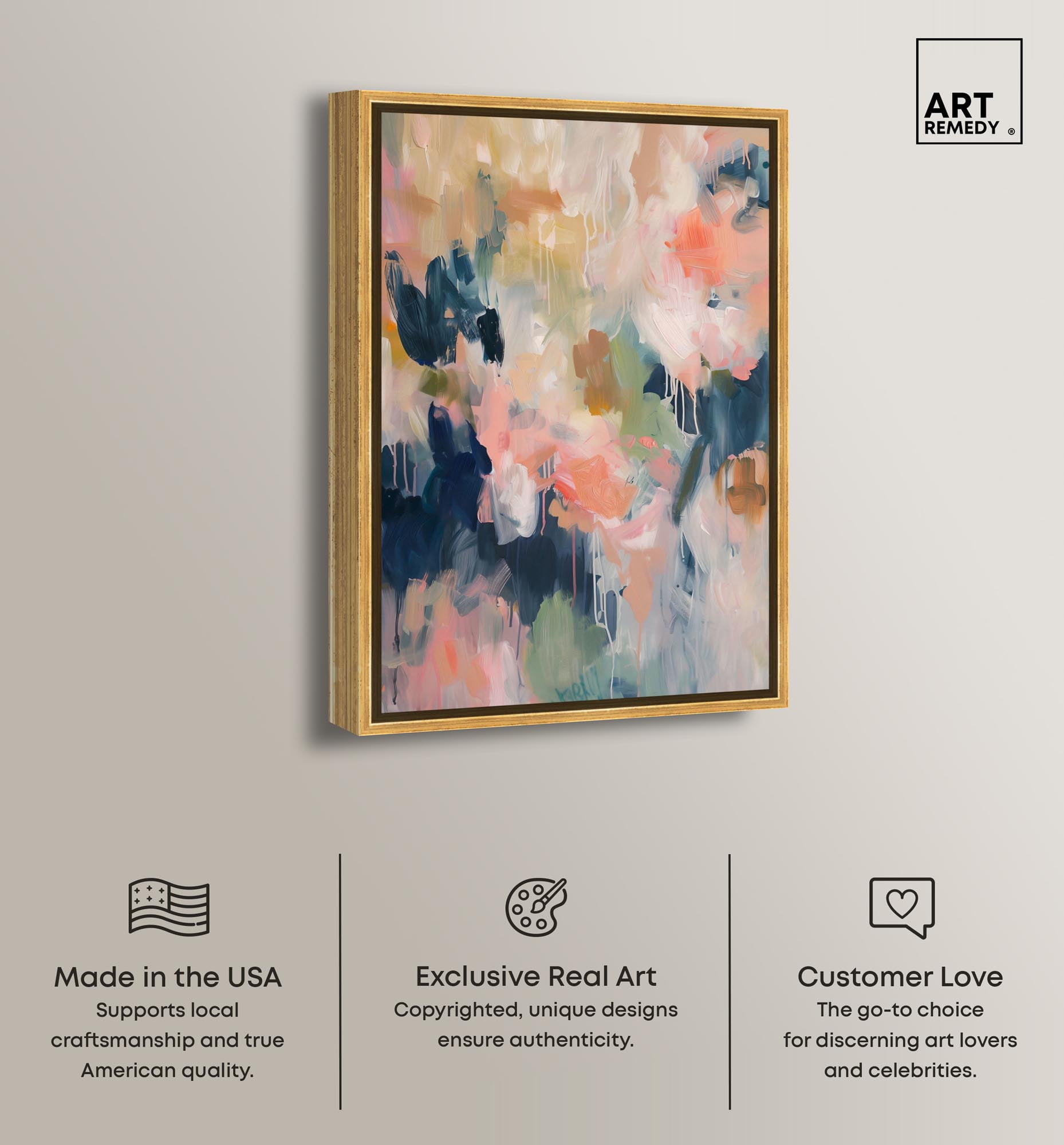 Blush of Nature Canvas Colorful Pastel Art by Art Remedy, Gold Frame, 30" x 45"