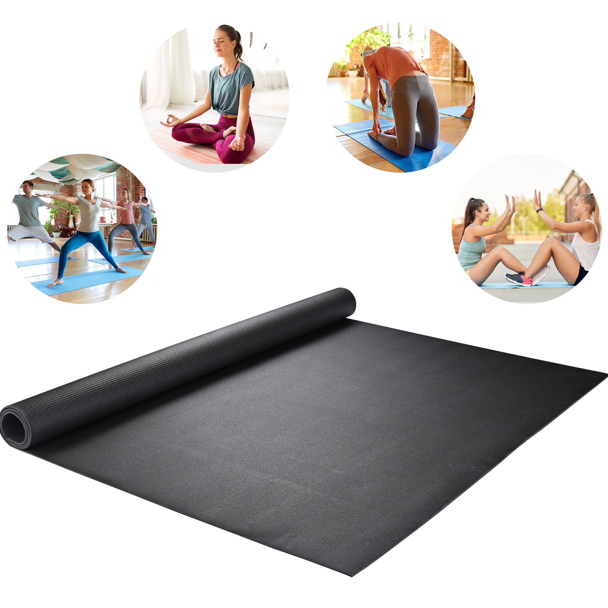 Large Yoga Mat - 6' x 4' x 9mm Extra Thick Exercise Mat for Yoga, Pilates,  Stretching, Cardio Home Gym Floor, Non- Slip Anti Tear Eco-Friendly Workout