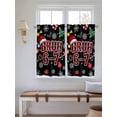 thumbnail image 2 of Black Christmas Living Room Curtains 2 Panel, Xmas Snowflakes Trees Wreaths Bells Cartoon Cafe Window Treatment, Farmhouse Bedroom Bathroom Kitchen Curtains Drapes 104"x54", 2 of 6