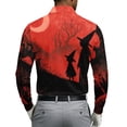 thumbnail image 4 of FOPSUFGWFO T-shirts For Men Halloween Funny Shirt Long Sleeve Lightweight Daily Wear Fall Winter Tops With Pumpkin Bat Print Wine 2XL, 4 of 4