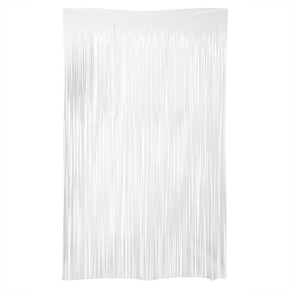 Birthday Wedding Party Shiny Fringe Curtain Room Hanging Decoration 100cm*200cm(White)