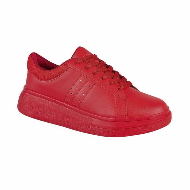 Tenis Mujer Urbano rojo Liso Cómodos Castalia Urbano