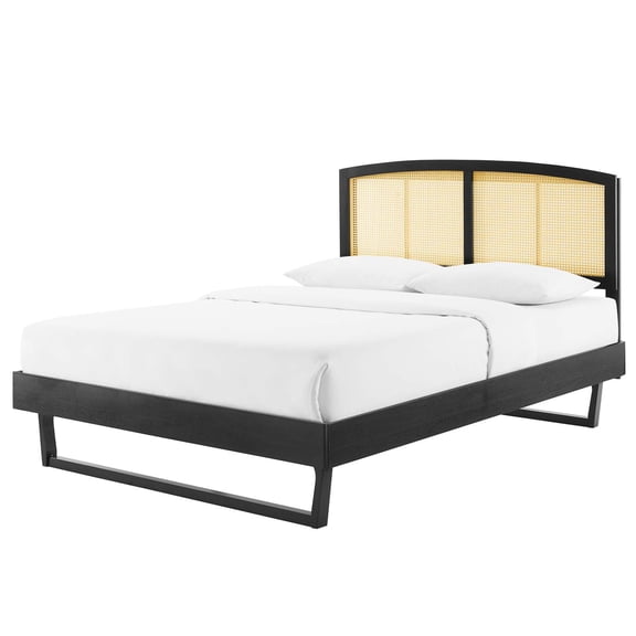 Platform Bed Frame, Queen Size, Wood, Black, Modern Contemporary Urban Design, Bedroom Master Guest Suite