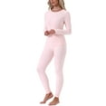 thumbnail image 2 of INSPIRE CHIC Womens Thermal Underwear Sets Long Sleeve Shirt with Leggings Cold Winter Base Layer Pajamas Set L Pink, 2 of 6