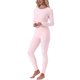 thumbnail image 2 of Conjuntos de ropa interior térmica para mujer INSPIRE CHIC, camiseta de manga larga con leggings, pijama de capa base para el frío invierno, color rosa, 2 of 6