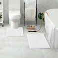 thumbnail image 6 of 2 Pieces Bathroom Rugs, Ultra Soft Non Slip Absorbent Chenille Toilet Bath Mat Set (White), 6 of 6