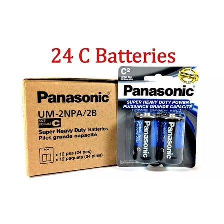 Panasonic Super Heavy Duty C Batteries lot 24 Pack
