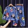 thumbnail image 2 of 2022 Mickey Mouse Girls Winnie The Pooh pijamas de seda de hielo verano ropa de manga larga para niños ropa de dormir conjuntos de pijamas para niños 10 105-115CM zhangmengya CONDUJO, 2 of 2
