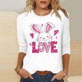 thumbnail image 2 of Camisetas Casuales de las Mujeres Impresas 3/4 Manga Cuello Redondo Blusa, Moda Ligera Superior para el Hogar Y el Uso Diario, Cómoda Imitación de la Tela Del Estante, 2 of 7