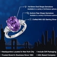 thumbnail image 2 of Gem Stone King 925 Sterling Silver Purple Amethyst and Lab Grown Diamond Engagement Ring for Women | 7.70 Cttw | Oval 14X10MM | Gemstone February Birthstone | Size 6, 2 of 6